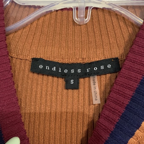 ENDLESS ROSE WOMENS STRIPED SWEATER DRESS BELL SLEEVE SMALL - Picture 3 of 7